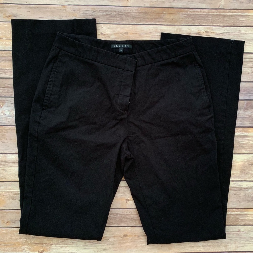 THEORY Tevita style black flare pants Sz 10